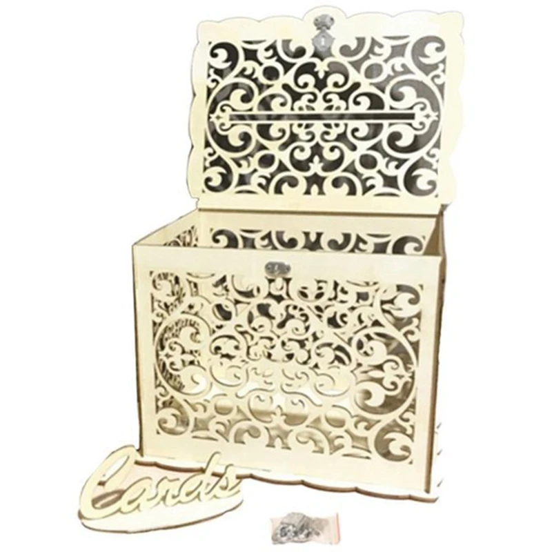Креативный Ретро выдолбленный замок Diy деревянная Свадебная табличка в коробке