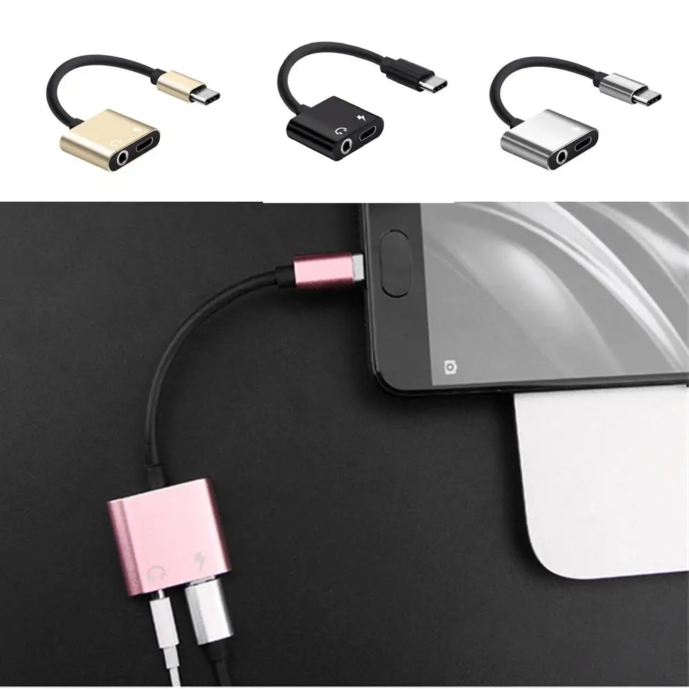 2 в 1 Type-c Lightning на 3 5 мм разъем AUX аудио наушники USB адаптер зарядное устройство