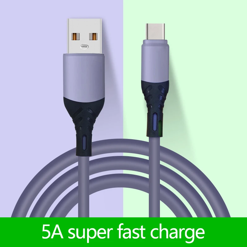 Фиолетовый сердечник жидкостный кабель для передачи данных 5A супер быстрая