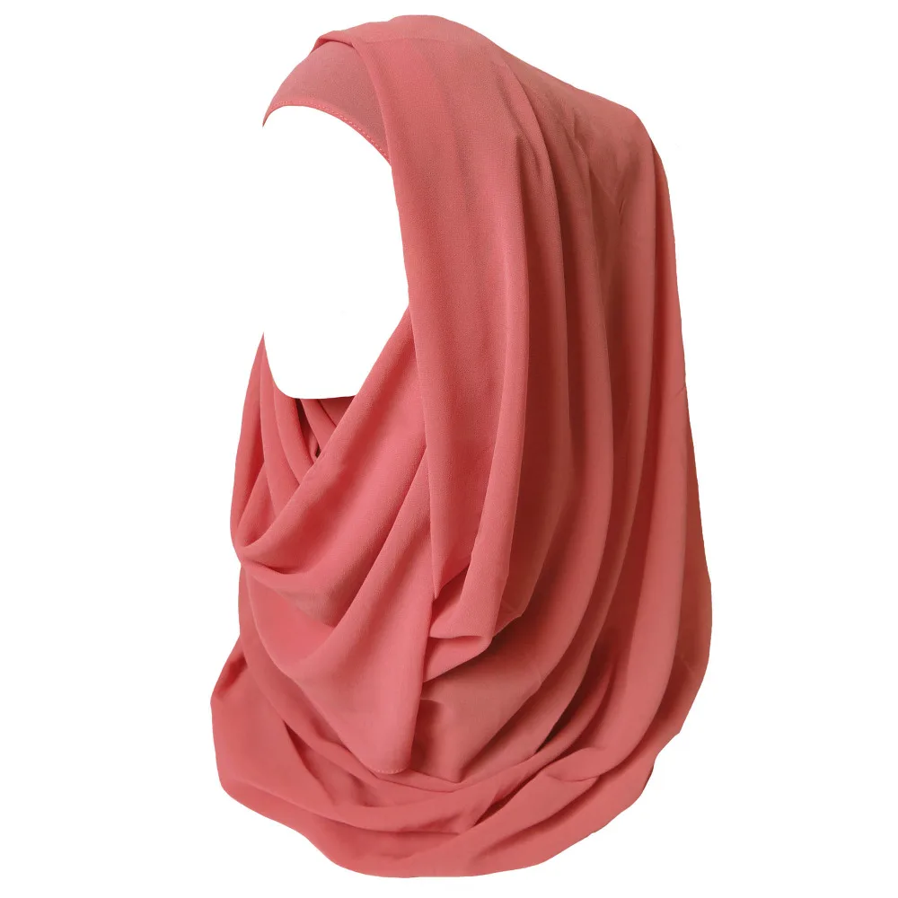 Высокое качество жемчуг пузырь шифон мусульманский хиджаб шарф платок однотонный цвет