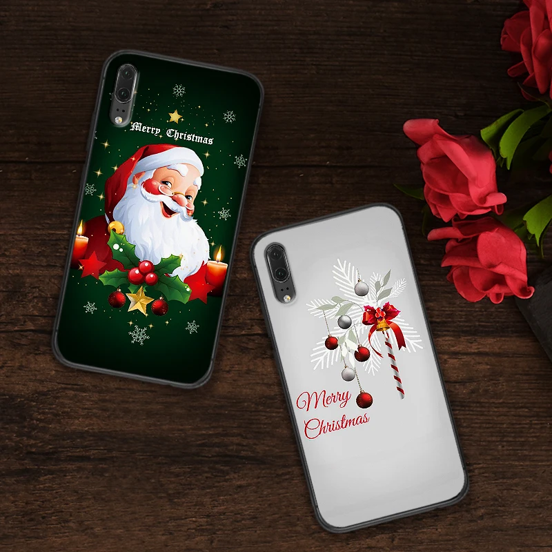 Рождественские огни черные силиконовые чехлы для huawei Y6 Y7 Y9 Prime 2018 2019 Nova 2i 3 4 3i Lite mate