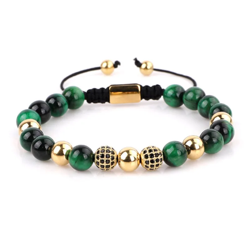 

New hot unique design women men natural stone tiger eye bead men's jewelry bracelet gift