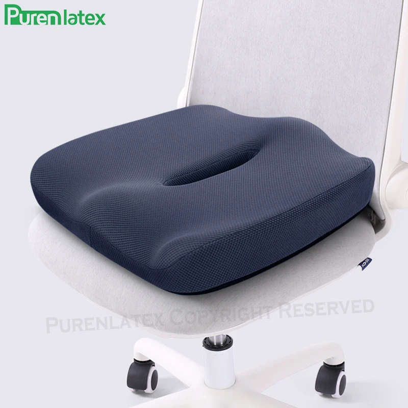 Purenlatex Comfort Memory Foam Seat Cushion for Hip and Tailbone Pain Office Chair Car & Coccyx Sciatica Back | Дом и сад