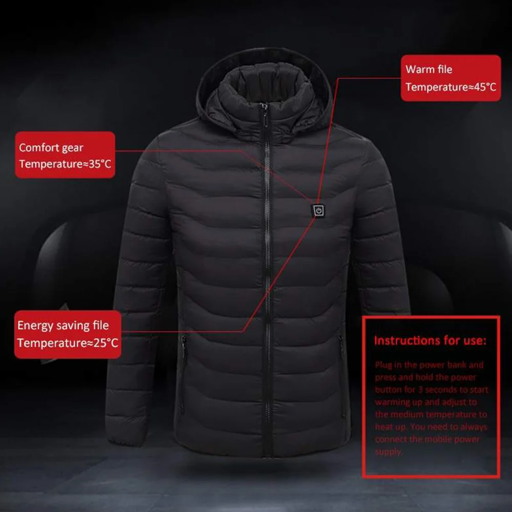 

New USB Electric Heating Clothing Warm Men and Women Outdoor Electric Heating Jacket Riding Heating Clothing Fashion Jacket Men