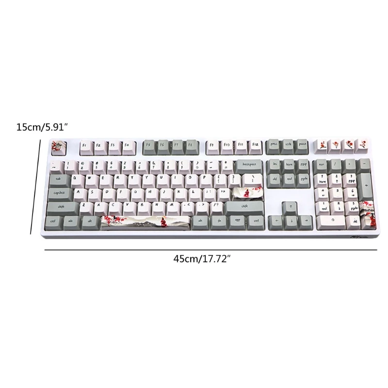 

Wangjiang Plum Blossom PBT Five sides Dye-subbed 108 Keys OEM Profile Keycap for Diy Mechanical Keyboard KeyZZW