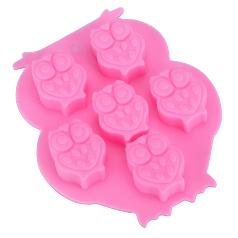 Творческий Сова Pattern Форма DIY пресс формы для выпечки розовый 3D силиконовые шоколадный торт обувь на мягкой