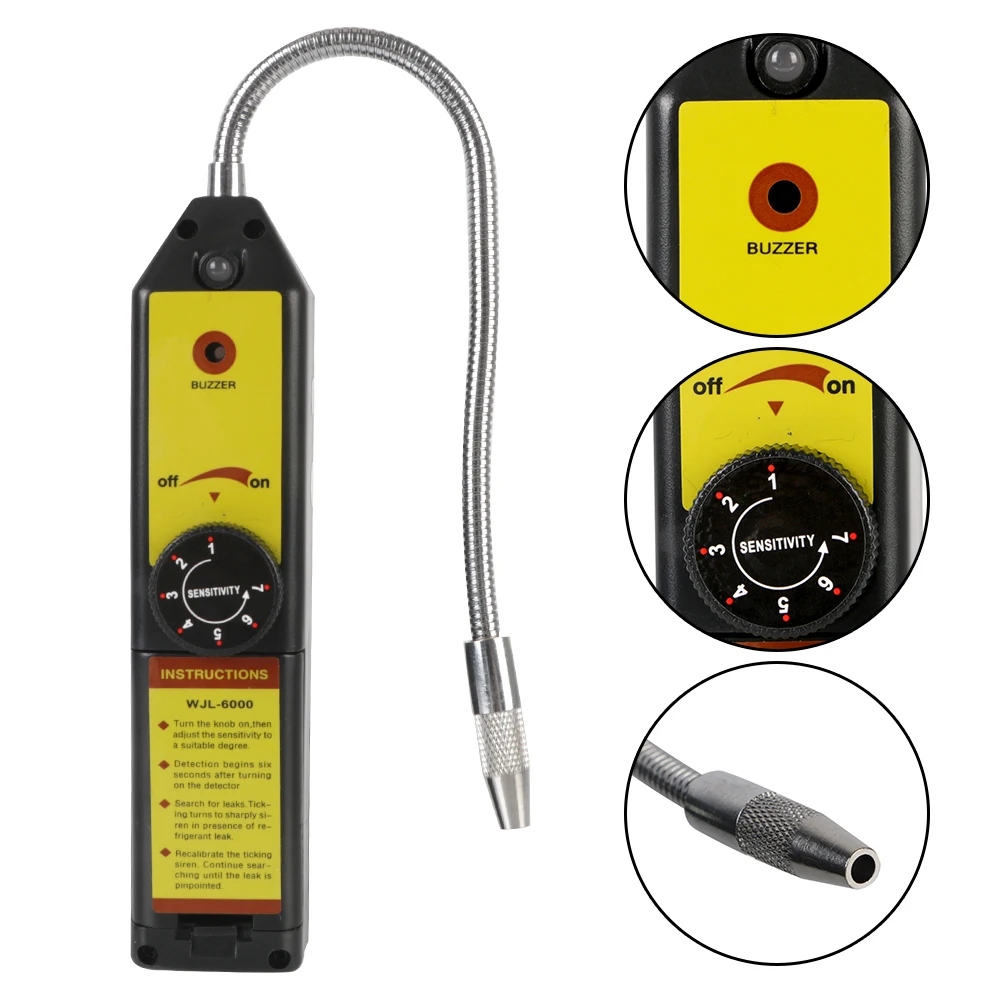 

Freon Halogen Leak Detector WJL-6000 Car Diagnostic Tools Air Conditioning Refrigerant Gas Analyzer Gas Leakage Tester