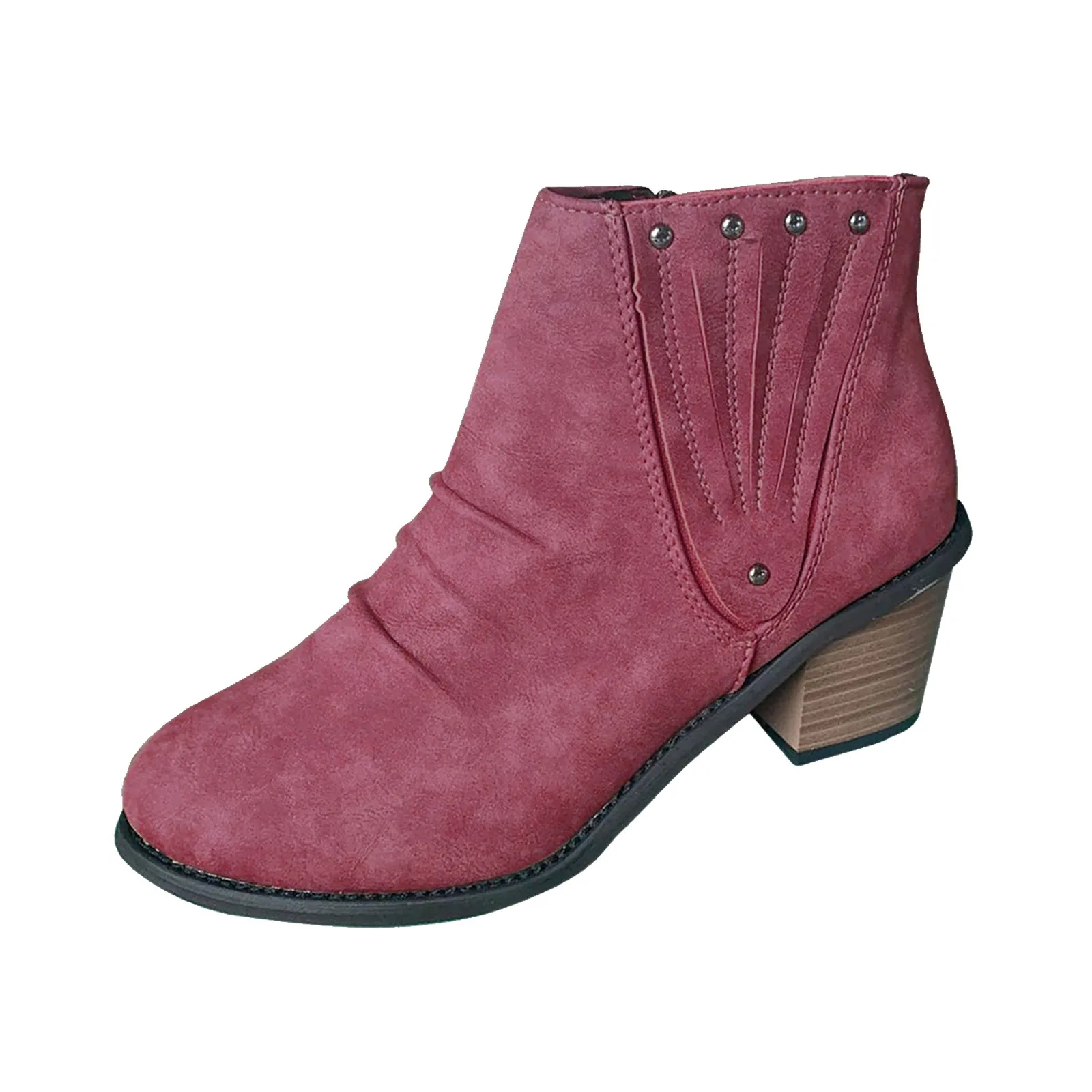 

Roman Heels Women's Boots Ankle Leather Shoes Fashion Chunky Casual Short women's boots Women’s Boots