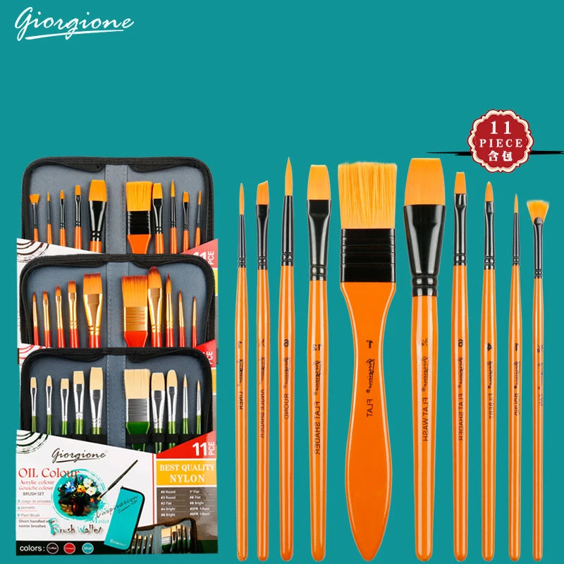 

10 oil painting acrylic watercolor paint set water chalk brush fan-shaped pattern painting beginner