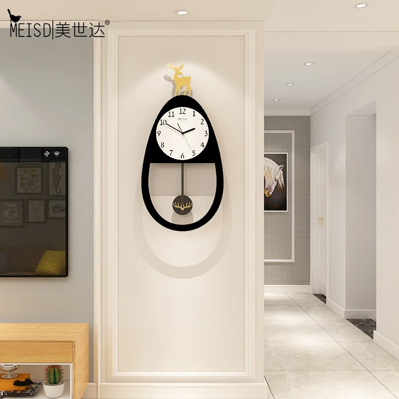 Большие настенные часы MEISD креативные с рисунком оленя современный дизайн