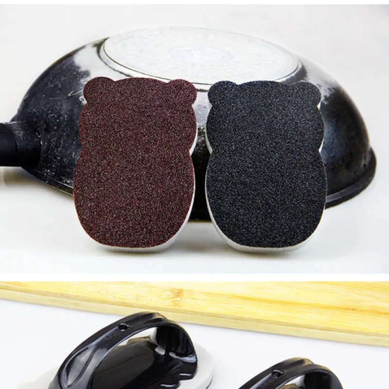 

Little hippo with handle emery sponge wipe kitchen rust removal brush pot long handle cleaning brush