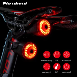 Bicycle Intelligent Brake Tail Lamp Warning Lamp Mountain Bike Road Vehicle Intelligent Brake Lamp Bike Light Tail Light Bicycle
