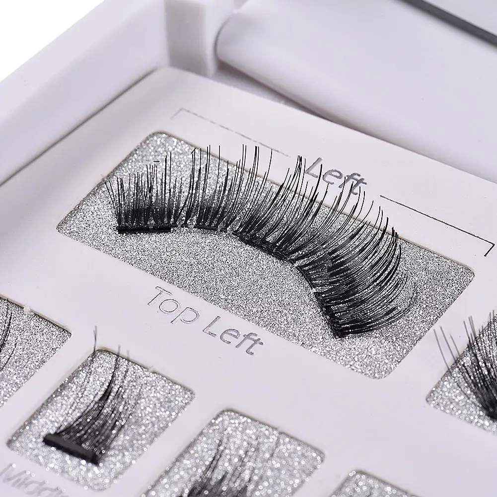 Набор Натуральных 3D Магнитных ресниц ручной работы без клея следов Накладные