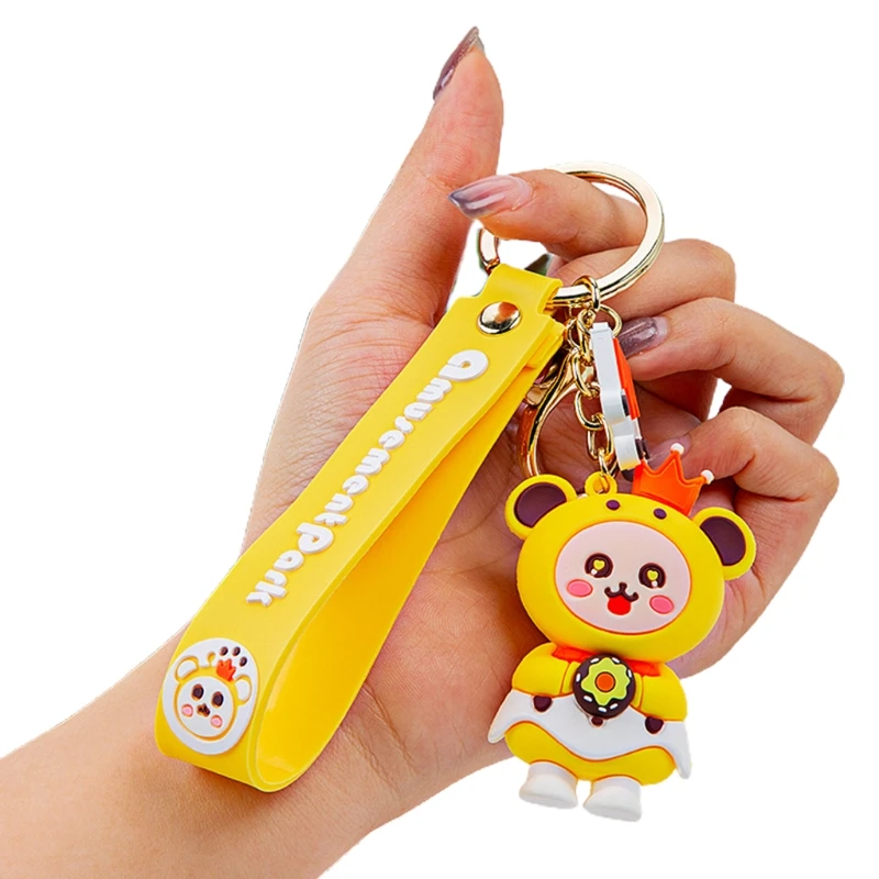 

066F 3D Cartoon Doll Keychain Bag Decoration Pendant Car Key Ring Women Men Jewelry Students Gift