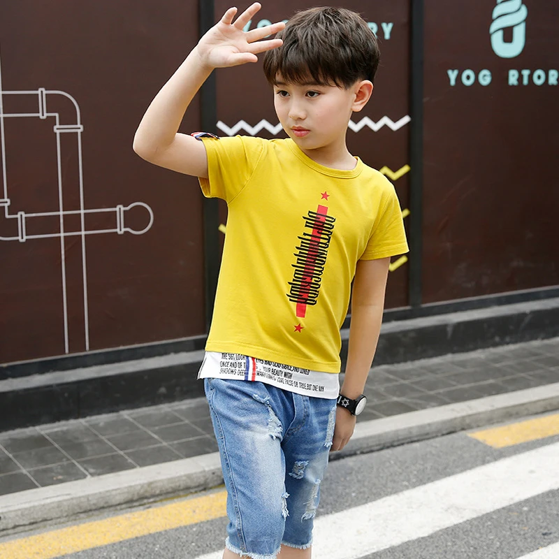 Комплект одежды для девочек летняя модная спортивная рубашка футболка куртка +