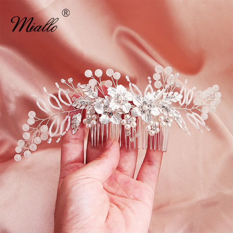 Классическая Свадебная расческа Miallo для волос с цветами свадебные украшения
