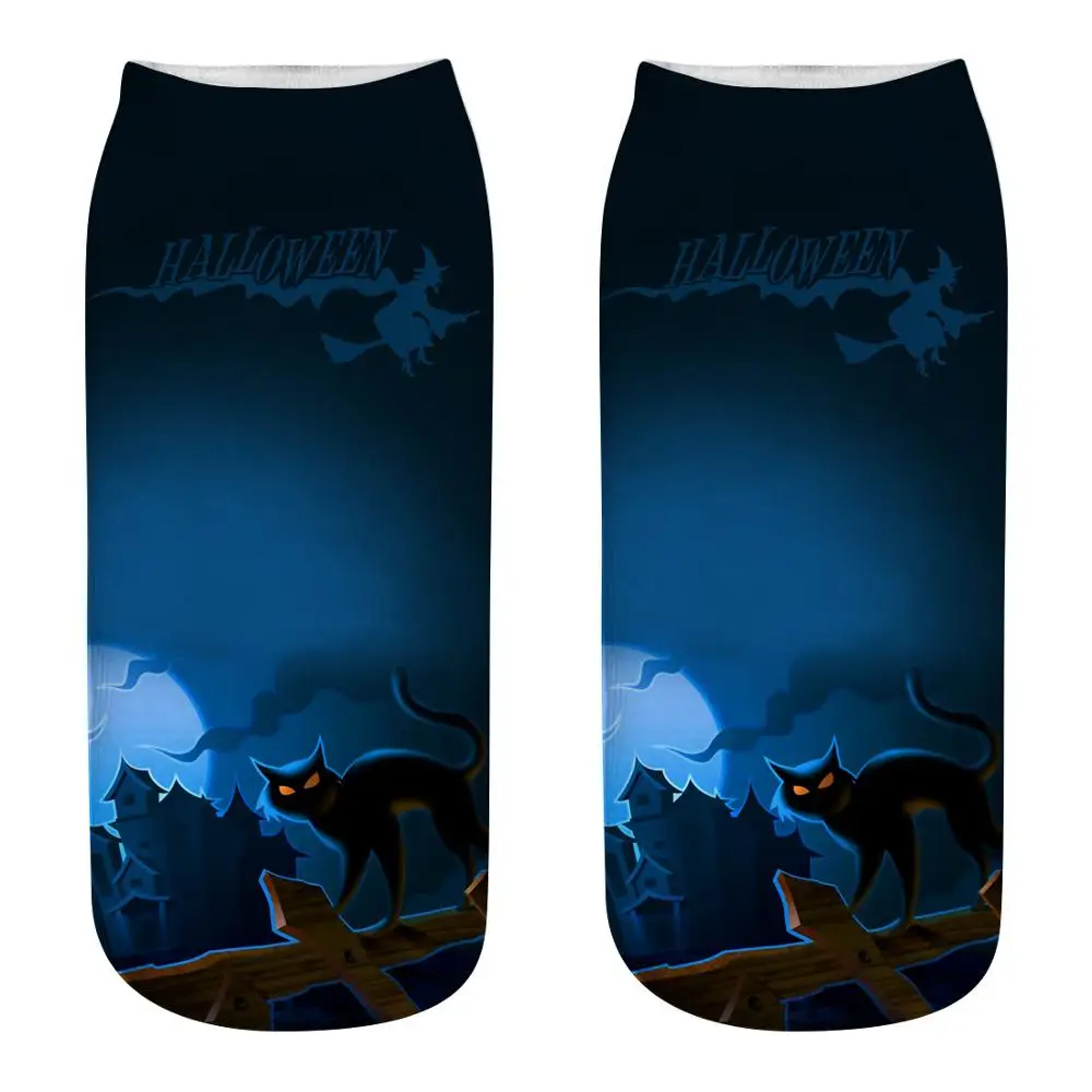 2019 Новый Для женщин 3D печатных носки для девочек Забавный тыквы Фонари Bone