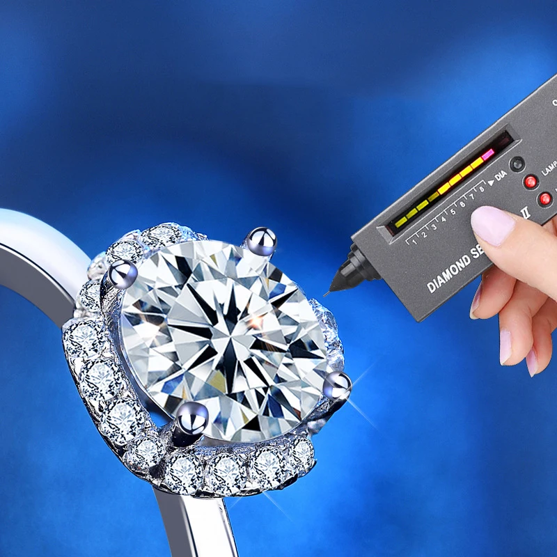 

100% 925 Sterling Silver 1ct Created Moissanite Ring Engagement Wedding Ring for Women Anniversary Gift Fine Jewelry