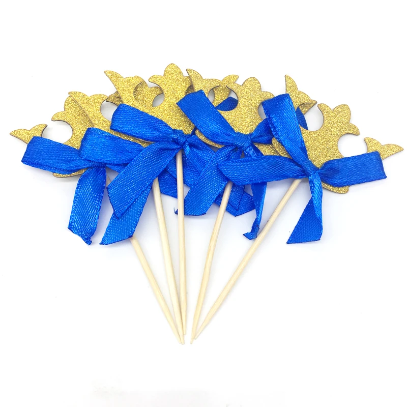 10 шт./лот корона принцессы золотистый позолоченный торт Топпер 1-й День рождения