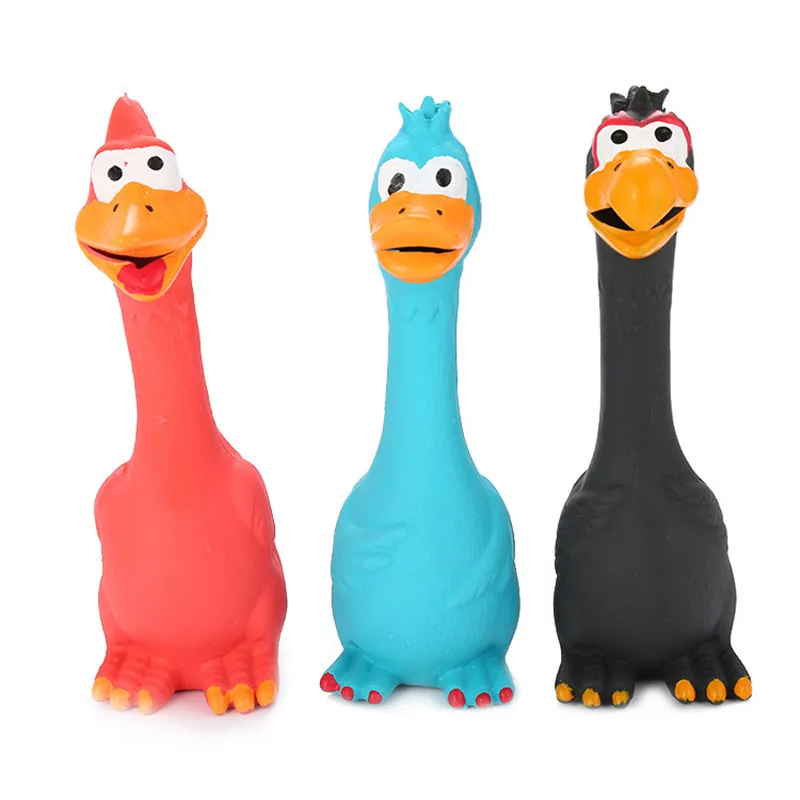 

Pet Toys Screaming Chicken Dog Toys Squeeze Sound Squeaky Sound Funny Toy Safety Rubber for Dogs Molar Chew Toys
