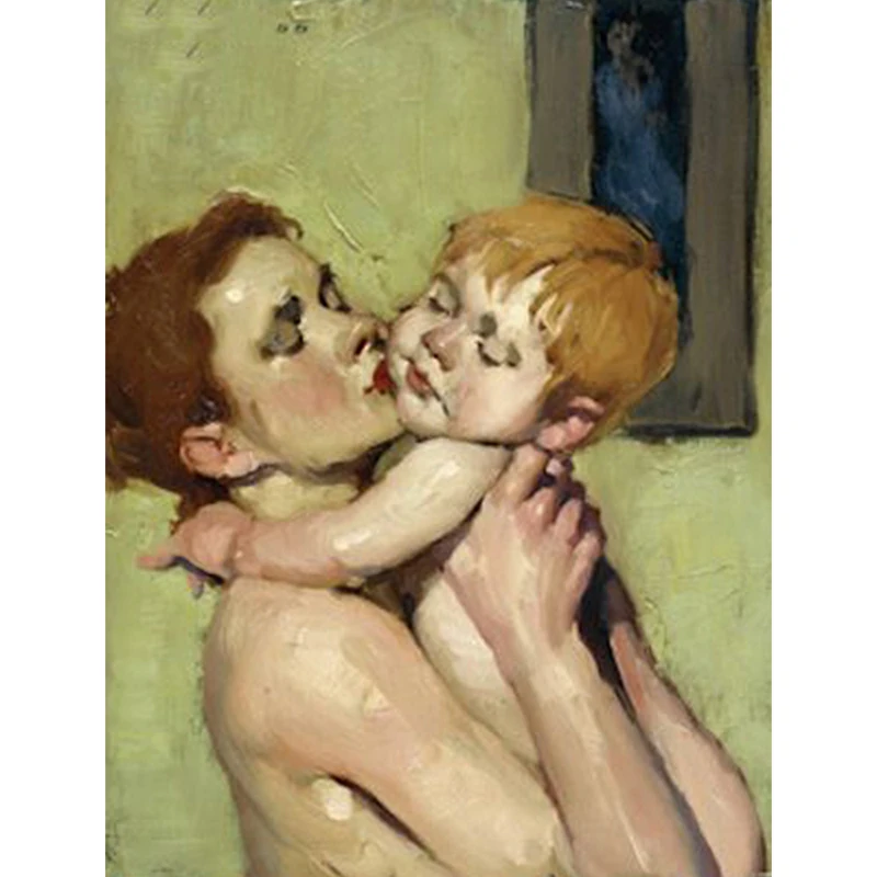 DIY Алмазная картина вышивка крестиком Полный Круглый &quotмать ребенок маслом&quot