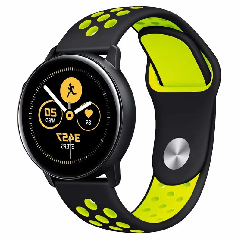 22 мм 20 мм спортивный ремешок для samsung gear Sport S2 S3 Galaxy Watch Active 42 мм 46 мм силиконовый ремешок для Huami Pebble Time huawei gt 2