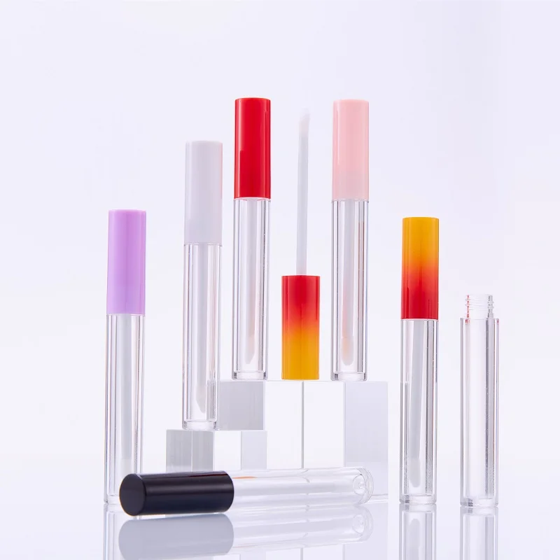 

3.5ml Empty Lip Gloss Tubes Pink Black Plastic Lip Glaze Lipstick Tube Private Label Cosmetic Packaging Lipgloss Container