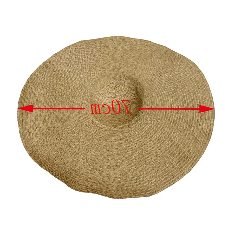 

25CM Wide Brim Oversized Beach Hats For Women Large Straw Hat UV Protection Foldable Sun Shade Hat Wholesale Dropshipping