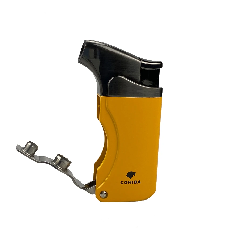 

Lighter Jet Flame Portable Butane Cigar Lighter Single Torch with Cigar Punch Metal Cigarette Lighter for Gift Box