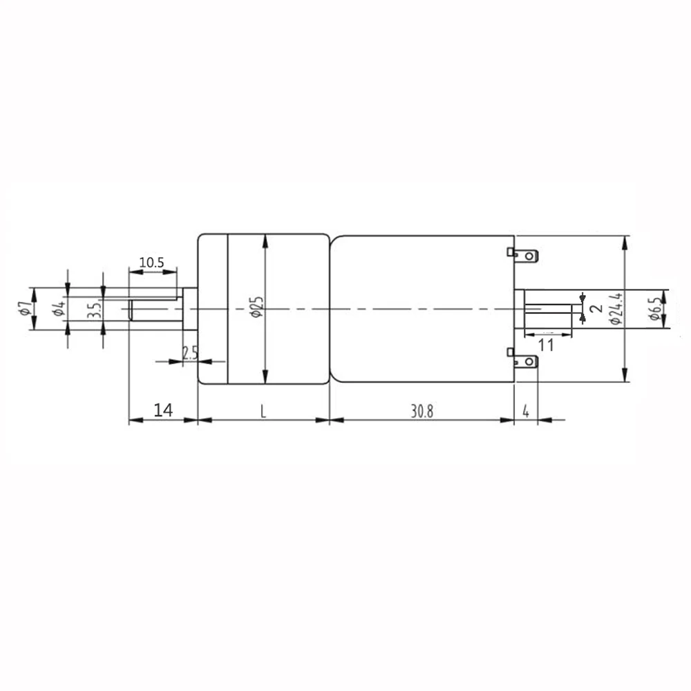 Удлиняющий вал двигателя редуктора постоянного тока устанавливаемый кодировщик