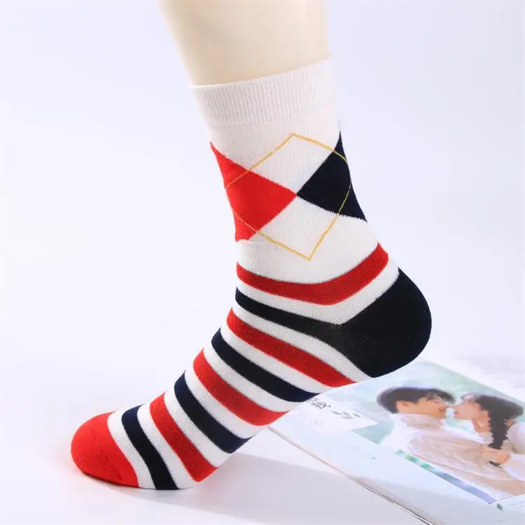 2 пары мужских носков хлопковые повседневные полосатые флаги с английским