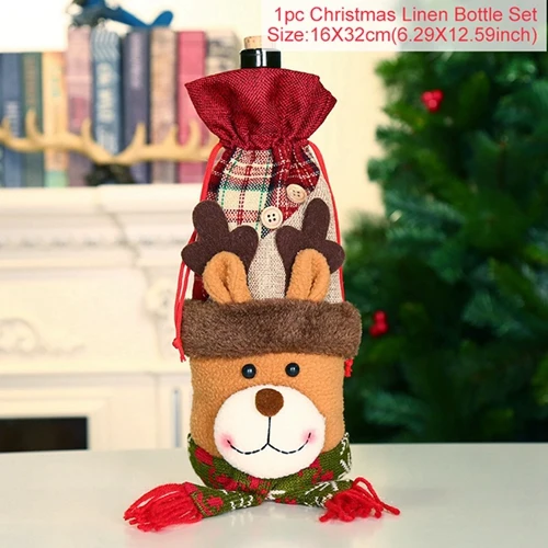 Style 27 FENGRISE крышка бутылки вина Санта Клауса Рождественское украшение для дома Рождественские Чулки Подарки держатели Xams Navidad Декор - Color: Style 27