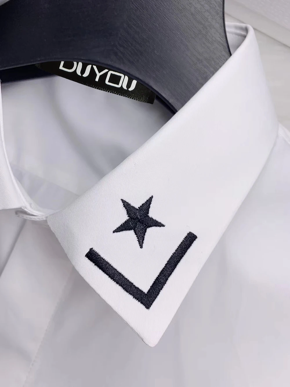 DUYOU Мужская рубашка хлопок мужская классическая приталенная Повседневная с