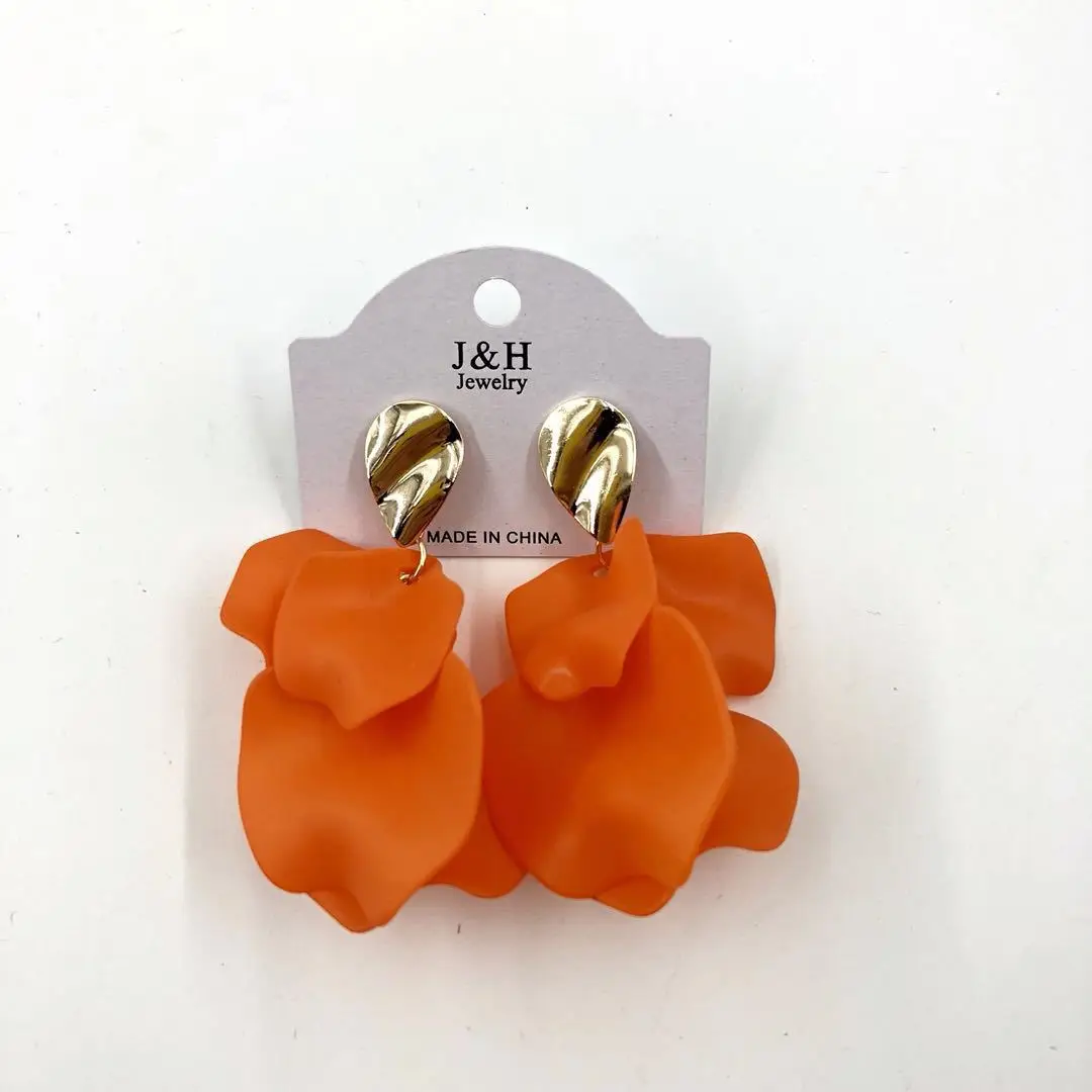 Aretes de mujer, современный стиль, дизайн, большие красные лепестки роз, серьги с кисточками, тренд, темперамент, летние корейские серьги для женщин