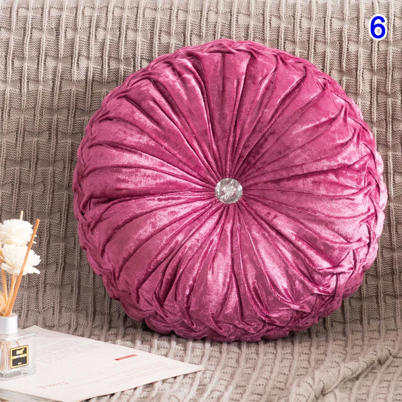 Новая популярная круглая подушка в виде тыквы бархатная плиссированная для