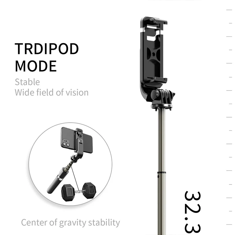 2021 new 4 In1 Bluetooth Wireless Selfie Stick Tripod Foldable Universal for Smartphones for Gopro and Sports Action Cameras enlarge