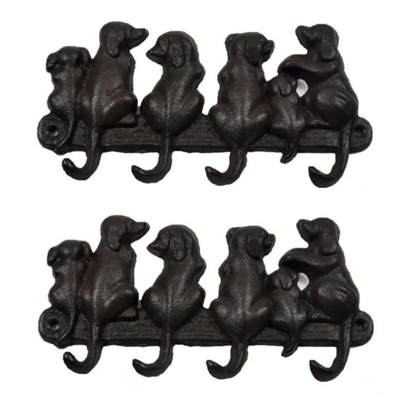 

Cast Iron Dog Hook, Behind Door Idyllic Vintage Coat Wall Creative Classical Nordic Style Decoration,Antique Hook(2 PCS)
