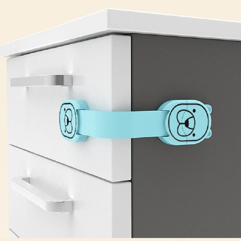 

Baby Safety Strap Locks Anti-Pinch Child Kid Infant Hand Buckle for Fridge, Cabinets Drawers Dishwasher Adhesive No Drilling