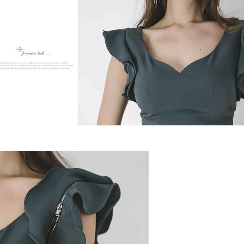 

New Summer Women Korean Slim Vintage Sexy V-Neck Sleeveless Work Business Office Party Bodycon Pencil Sheath Strapless Dresses