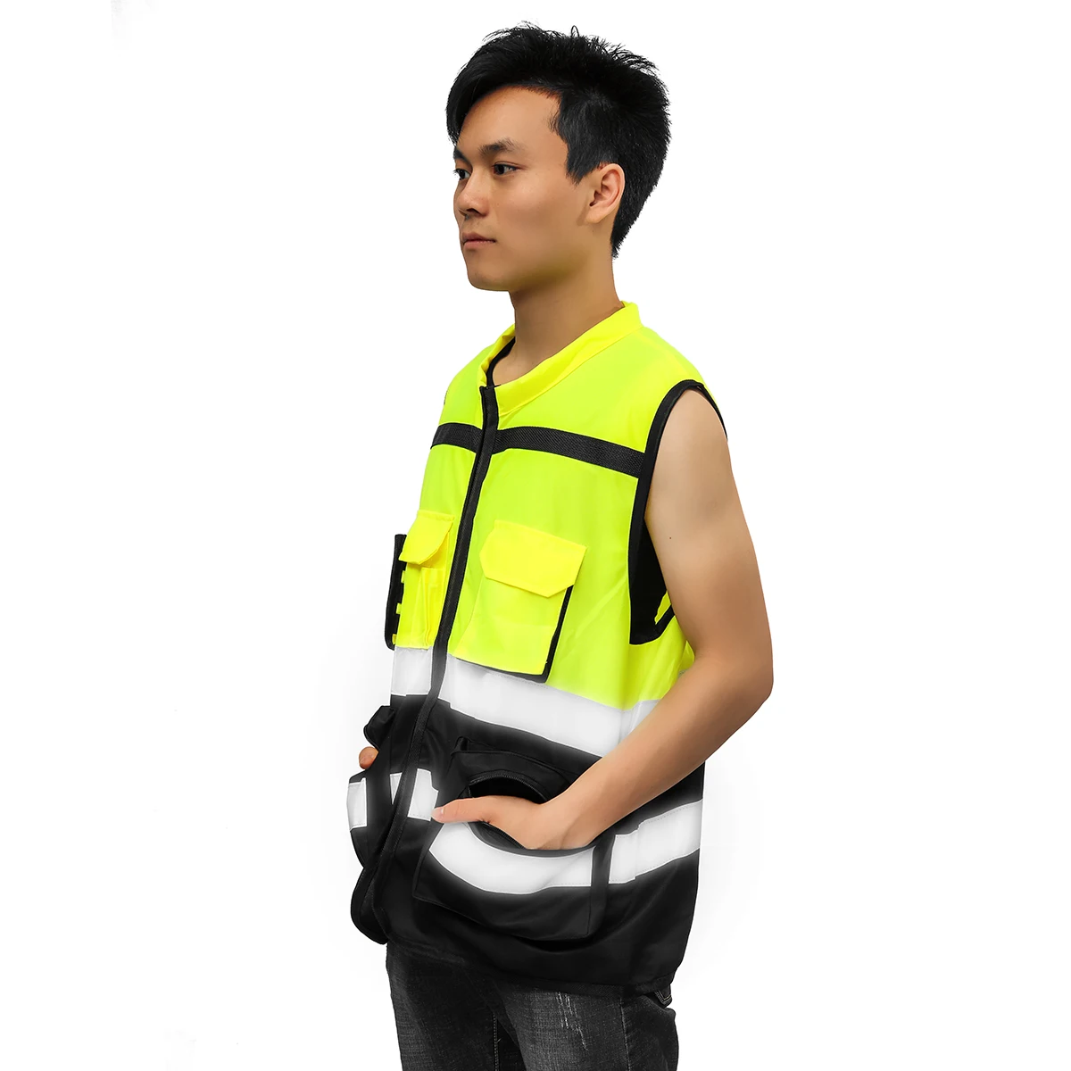 Safurance S/M/L Высокая Видимость Hi-Vis жилет безопасности Светоотражающая куртка для водителя ночной жилет безопасности с карманами для работы