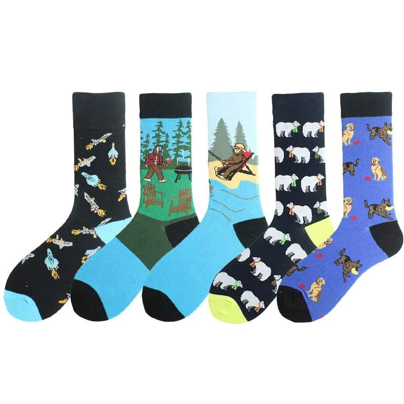 

Cartoon Women Socks Dog Cotton Sock Lovely Bear Ladies Colorful Unisex High Casual Soft Sox Girls Spring Autumn Trendy Skarpetki