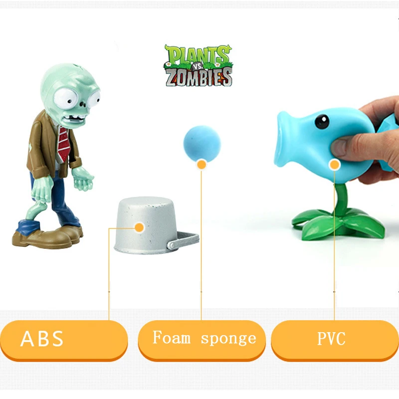 

Pvz plants vs zombies toys Peashooter gatling pea shooterPvc Blocks High Quality Brinquedos Action Figure Model Toys Gifts