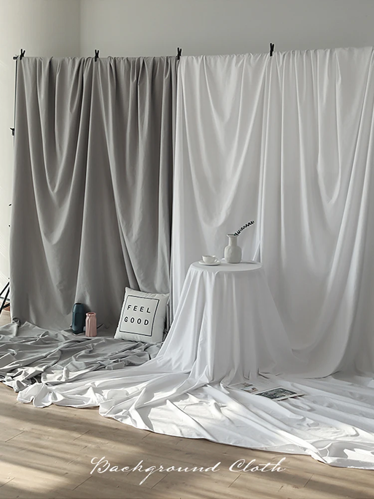 

Thicken 95g/m2 Photography Backdrops Cloth White Grey Background Screen Life Photoshoot Fotos Live Broadcast Fotografia Curtain
