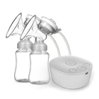 Электрический двойной молокоотсос с 2 бутылками для молока, USB-массажер, детский молокоотсос для грудного вскармливания