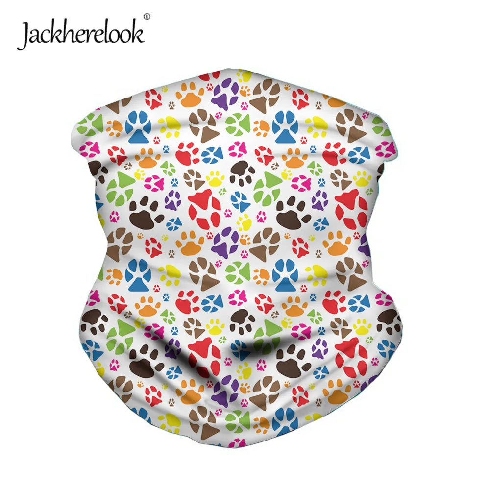 

Jackherelook Footprint Animals Design Rave Bandana Neck Gaiter Tube Mask Headwear Motorcycle Face Mask for Women Men Face Scarf