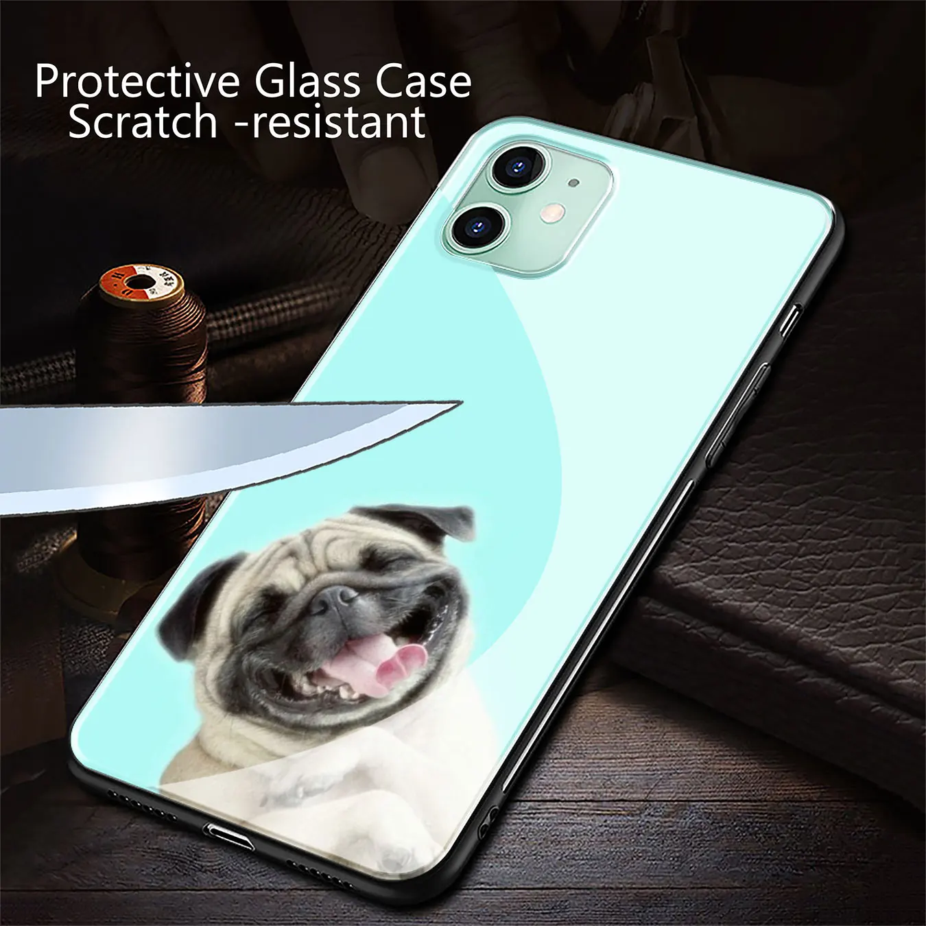 French Bulldog Dog Tempered Glass Phone Case for iPhone 11 Pro XR X XS Max 6 6S 7 8 Plus 5 5S SE Cover |