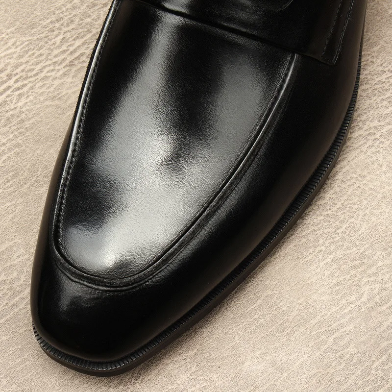 

Black Brown Men Formal Shoes Genuine Leather Oxford Shoes For Men Italian 2020 Dress Shoes Wedding Shoes Slip On Leather Brogues