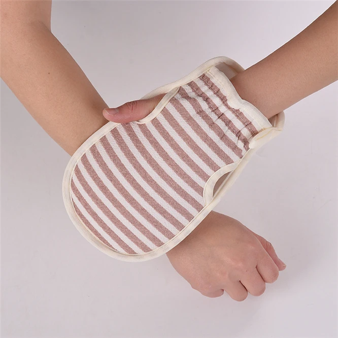 

2pcs Stripe Double-sided Body Wash Skin Spa Bath Scrubber Clean Brush Bath Towel Gloves Bath Shower Bath Amenities Bathroom