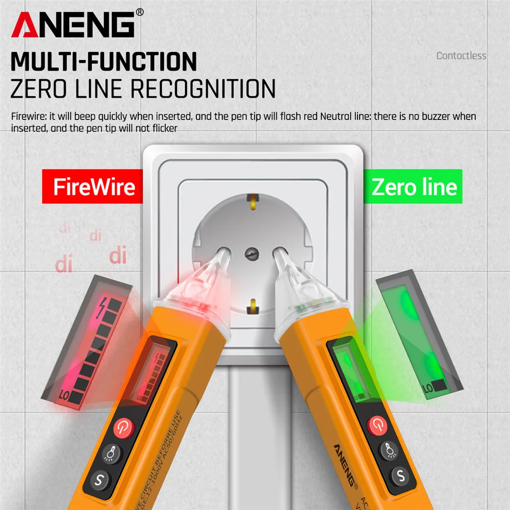 Цифровой детектор напряжения переменного/постоянного тока VC1010 умный необычный