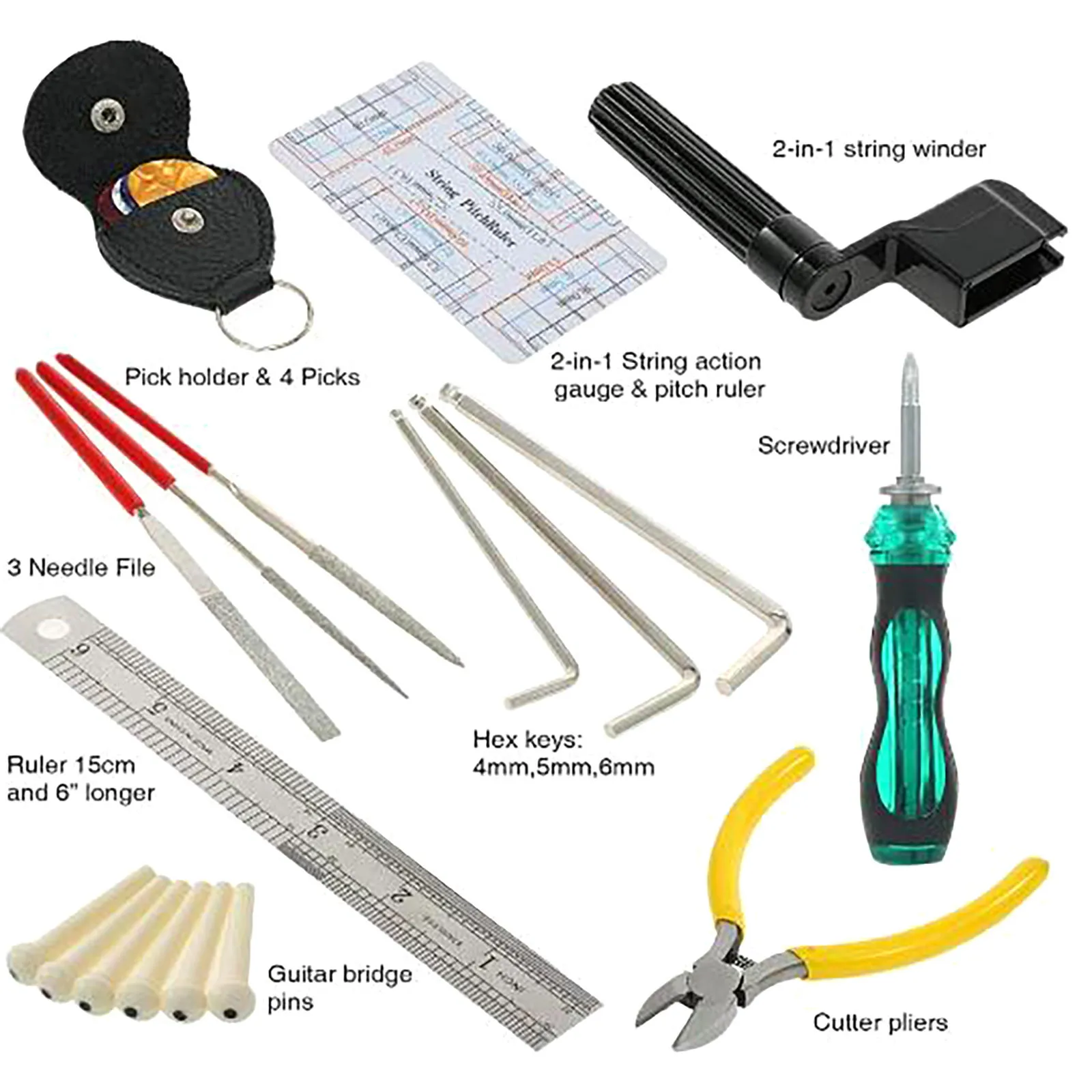 Справочный набор инструменты органайзер струн экшн-линейка измерительный